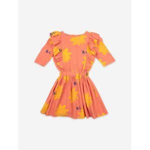 Bobo Choses Pink Dress with Yellow Floral Print